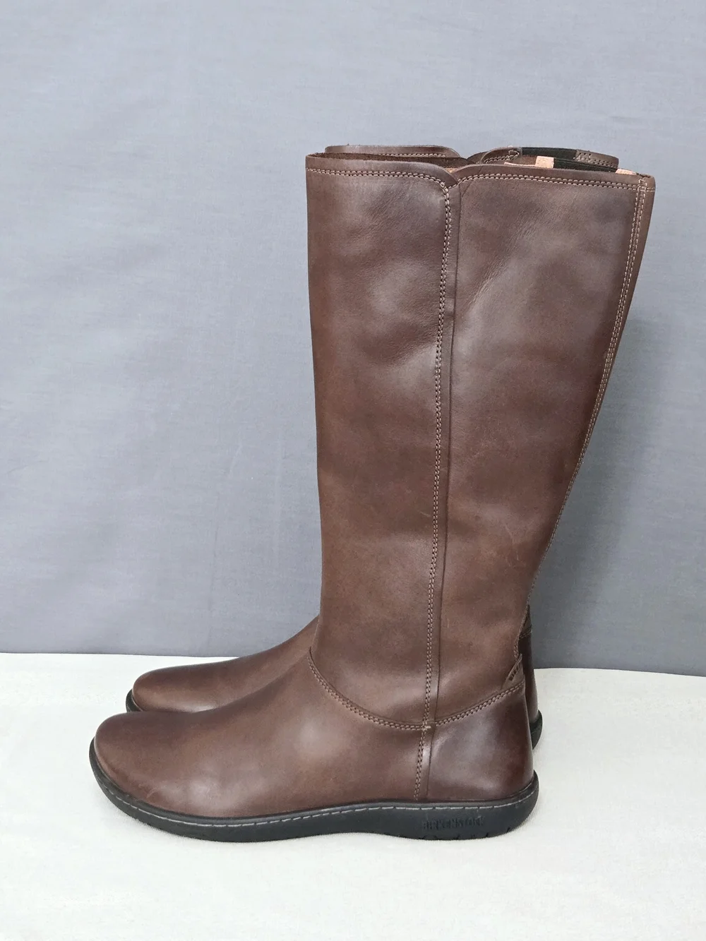 Birkenstock Farmington Tall Leather Boot Removable Cork Footbed In Brown Size 40